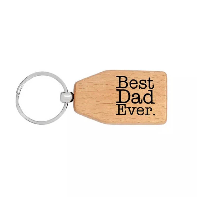 Best Dad Ever Wooden Keyring