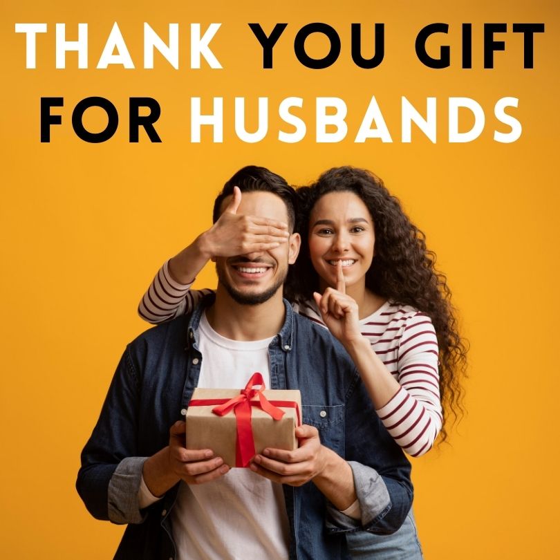 Thank you baby. a loving husband giving his wife a gift Stock Photo - Alamy