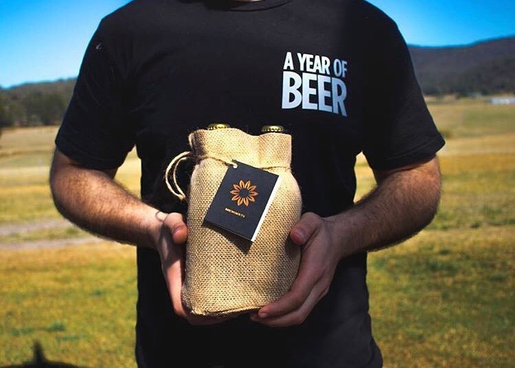 Holding a Brewquet full of BEER and wearing a shirt that has BEER on it!