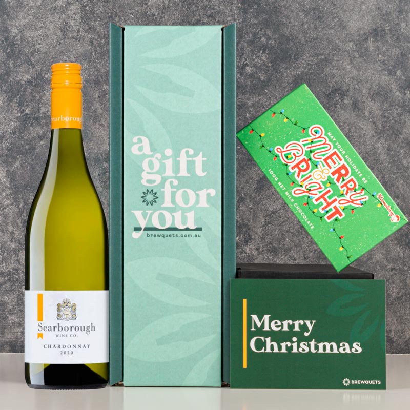 Christmas Chardonnay Wine and Chocolate Gift Hamper