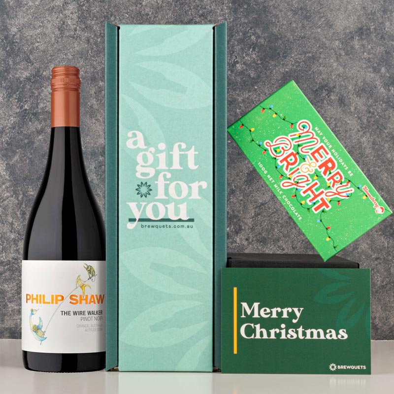 Christmas Pinot Noir Wine and Chocolate Gift Hamper