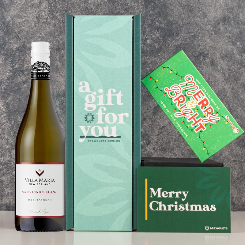 Christmas Sauvignon Blanc Wine and Chocolate Gift Hamper