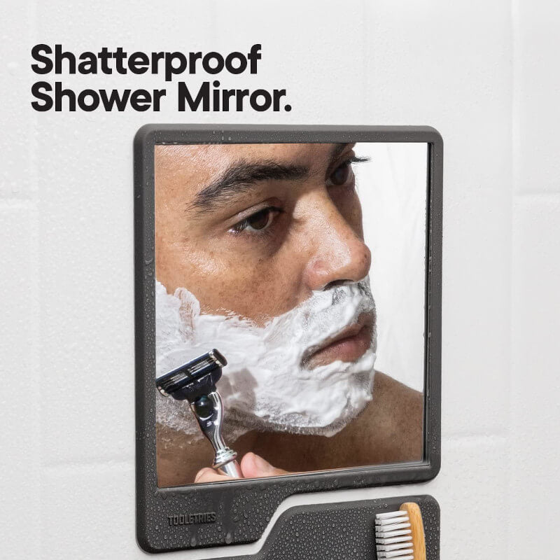 Harvey Oliver 2 Piece Shower Set Man Shaving In Mirror