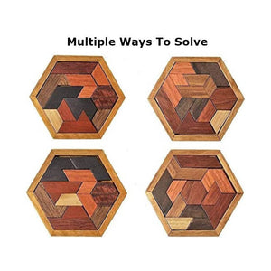 Hexagon Woode Brain teaser Puzzle Solutions