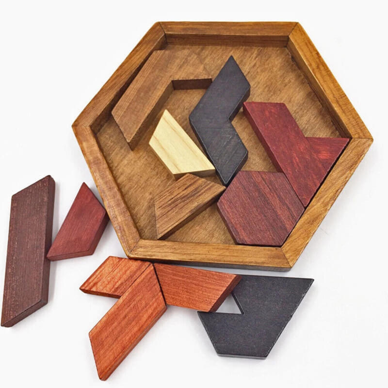 Hexagon Woode Brain teaser Puzzle