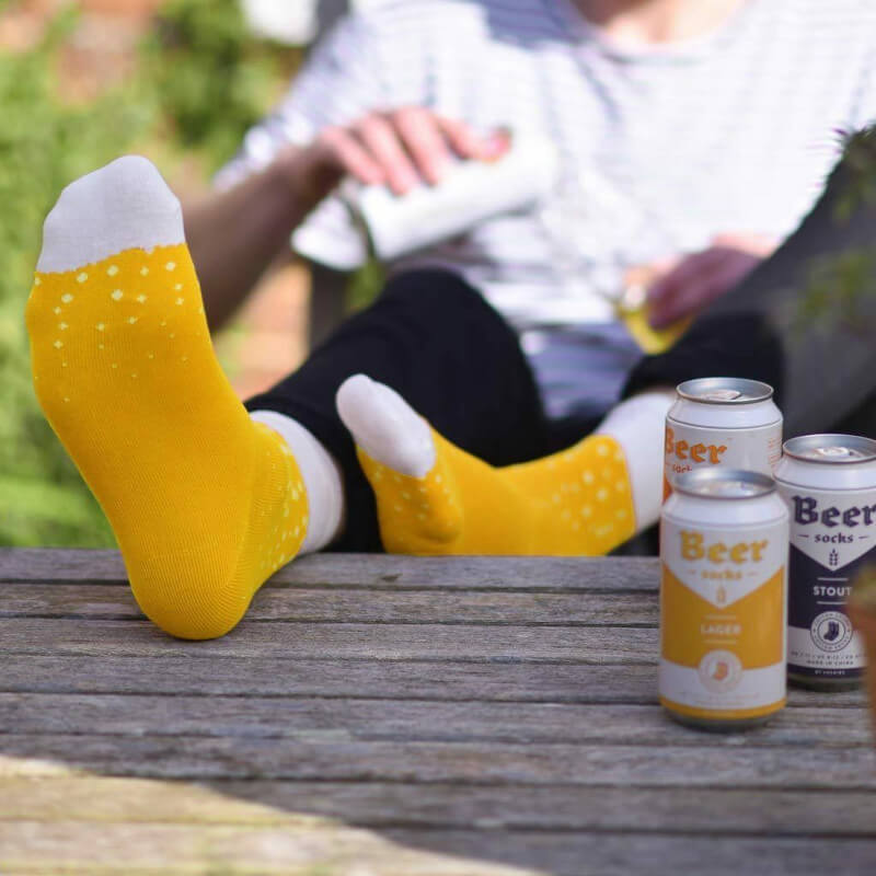 Luckies Beer Socks In A Can Lager On Table