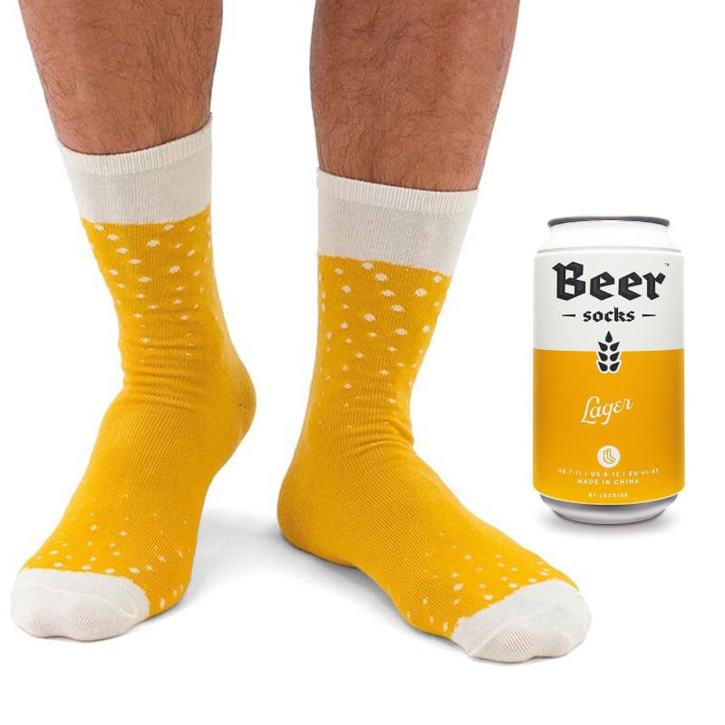 Luckies Beer Socks In A Can Lager Feet