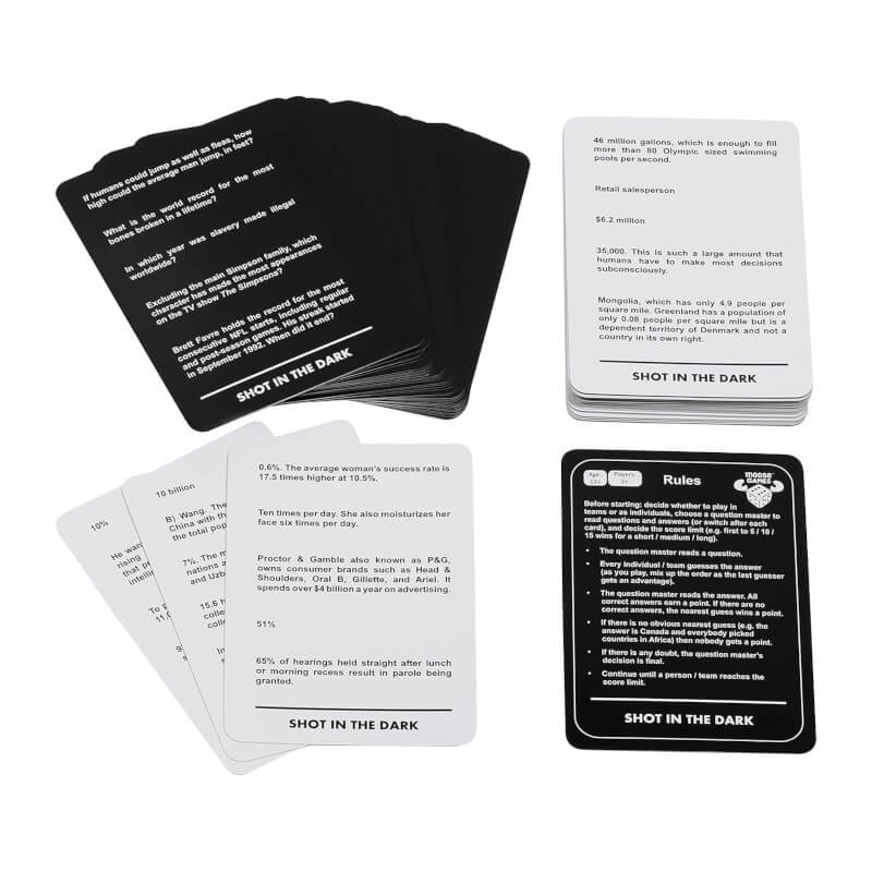 Shot In The Dark Trivia Game Cards