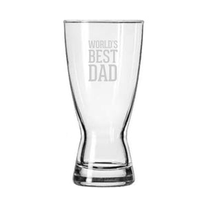 Worlds Best Dad Fathers Day Beer Glass Empty